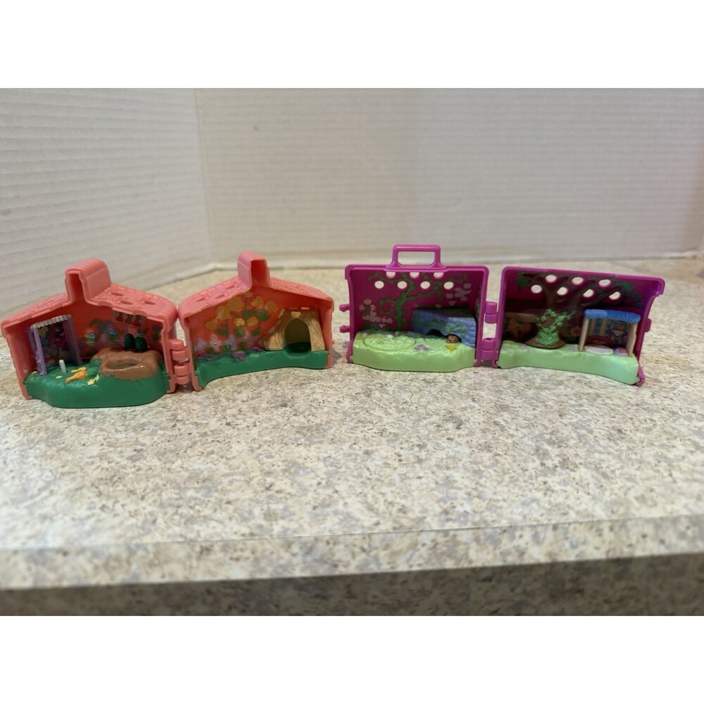 Vintage 1995 Tonka Polly Pocket Compacts Lot of 2 Bunny & Forest No Figures